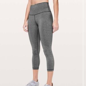 Lululemon Wunder Under Crop (High-Rise) *Luxtreme 21" Heathered Black